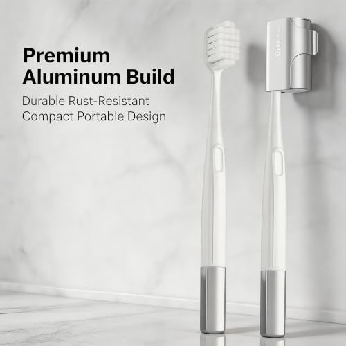 Aluminum Toothbrush Cover Cap with 2 Manual Soft Bristle Toothbrushes | Travel Toothbrush Case Long-lasting Toothbrush Head Caps for Most Electric/Manual Brushes (Fresh & Clean Toothbrush,2 Count) - color: Fresh & Clean Toothbrush, size: 2 Count