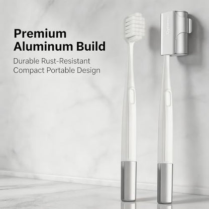 Aluminum Toothbrush Cover Cap with 2 Manual Soft Bristle Toothbrushes | Travel Toothbrush Case Long-lasting Toothbrush Head Caps for Most Electric/Manual Brushes (Fresh & Clean Toothbrush,2 Count) - color: Fresh & Clean Toothbrush, size: 2 Count