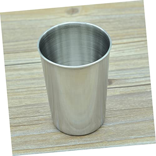 2pcs Stainless Steel Tumbler Cups Multi Use Drinking Cups for Beverages Mouthwash Easy to Clean Sleek Silver Design for Home Travel - size: 6X6cm