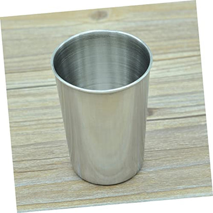 2pcs Stainless Steel Tumbler Cups Multi Use Drinking Cups for Beverages Mouthwash Easy to Clean Sleek Silver Design for Home Travel - size: 6X6cm