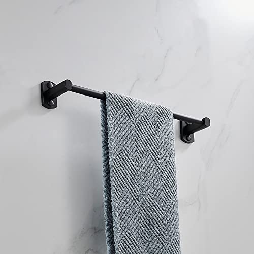 Black Towel Bar, Hand Towel Rack for Bathroom Wall Mounted Towel Hanger, Kitchen Bath Towel Holder, Toilet Towel Rod, 16 Inch - size: 16 Inch Single Bar