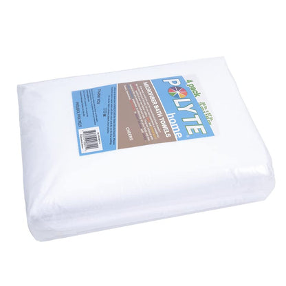 POLYTE 330 GSM Poly Blend Microfiber Quick Dry Bath Towel, 30x57 in, 4 Pack | Oversize, Lint Free, Lightweight, Body Towel - color: White