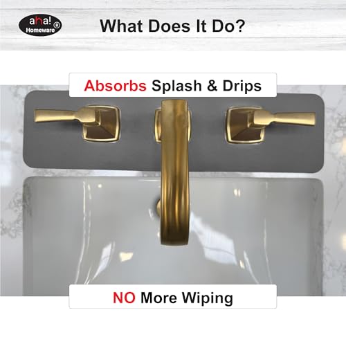 Faucet Mat Bathroom Sink 3-square-hole : AHA HOMEWARE Diatomite Rubber Bathroom Sink Splash Guard 3 Square Hole 2 Pack (Dark Gray) - color: Dark Gray