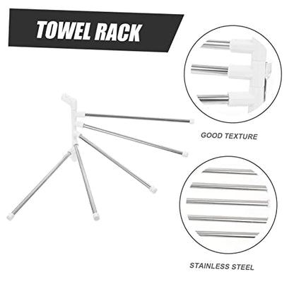 Homoyoyo Nail Wall Mounted Rotating Towel Rack Bar Stainless Steel Storage Shelf Easy Installation Space Saving Bathroom Organizer with Durable Elegant Design