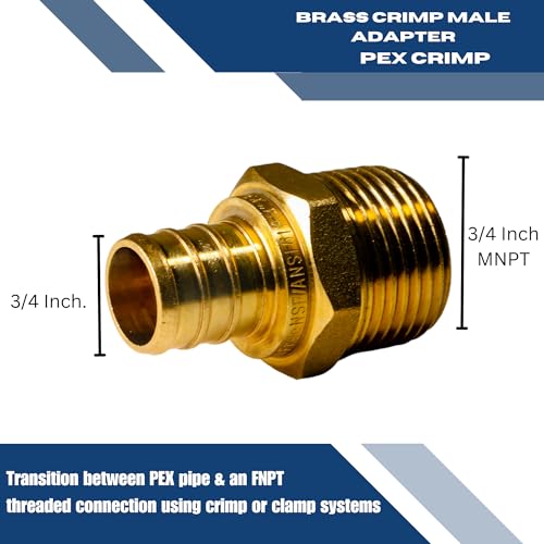 2 Pack XFITTING 3/4 inch Pex x 3/4 inch Male NPT Adapter - size: 3/4" Pex x 3/4" Male