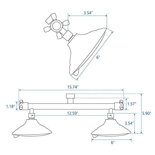 Proox Double Shower Head with Built-in Valve, High Pressure 6 Setting Dual Shower Head Design for Couple on Walk-in Bathroom or Single on Bathtub Bathroom - Brushed Nickel - color: Brushed Nickel
