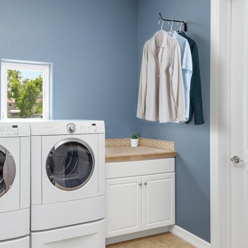 Mkono Wall Mounted Drying Rack Laundry Hook with Swing Arm Valet Rod 2 Pack | Black, Laundry Room Organization, Space Saving, Foldable, Easy Install, Wall Clothes Hanger, Closet Bathroom Bedroom Organize - color: Black