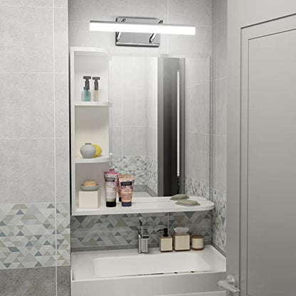 Aipsun 15.7 inch LED Vanity Lights Adjustable Bathroom Wall Light Bathroom Lighting Fixture Over Mirror Chrome Modern Vanity Lighting 5500K - color: Chrome, size: 15.7 in