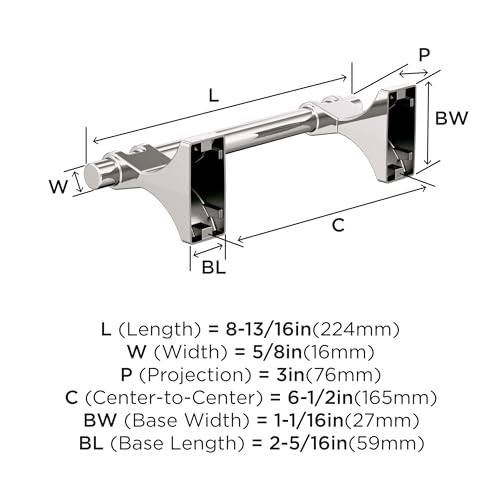 Amerock Davenport 8-13/16 inch (224 mm) Length Polished Nickel Pivoting Double Post Tissue Holder, BH36051PN - color: Polished Nickel, size: Toilet Paper Holder