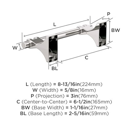 Amerock Davenport 8-13/16 inch (224 mm) Length Polished Nickel Pivoting Double Post Tissue Holder, BH36051PN - color: Polished Nickel, size: Toilet Paper Holder