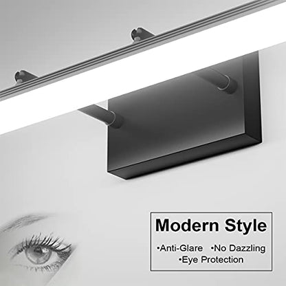 Aipsun 19.7 inch Modern Black Vanity Light Adjustable LED Bathroom Light Fixture Over Mirror Rotatable Vanity Lighting 5500K - color: Black, size: 19.7 in