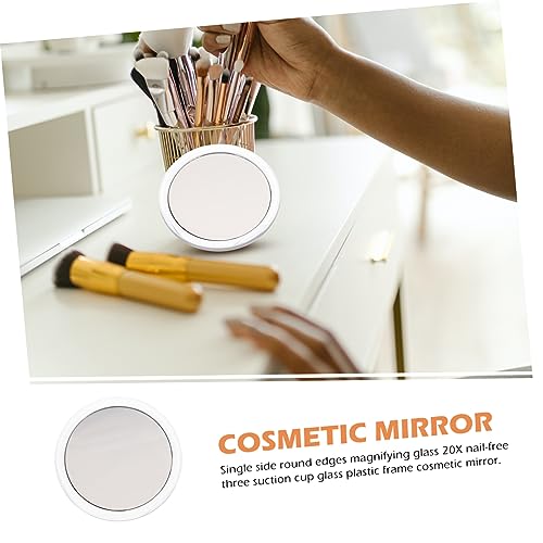 Suction Cup Vanity Mirror Dispenser Makeup Mirror Lights Bathroom LED Mirror Makeup Brush Holder LED Vanity Light Kit Lighted Magnifying Mirror Bathroom Makeup Mirror Plastic White