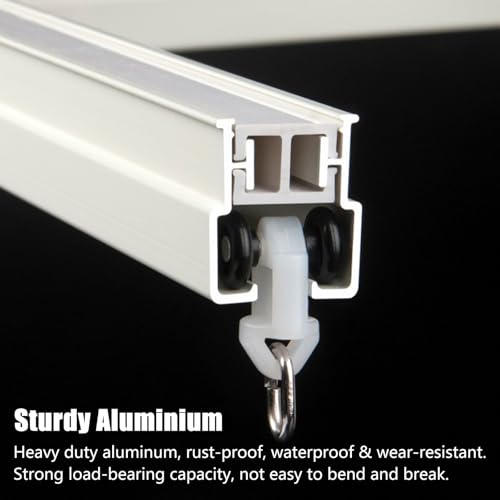 White Curved Curtain Track Ceiling Mount Heavy Duty, Wall Mounting Shower Closets Curtains Bendable Rail 50 45 40 35 30 25 20 15 10 5 ft, for Privacy in Open Rooms(Wall Mount,1.6m/5.2ft) - color: Wall Mount, size: 1.6m/5.2ft