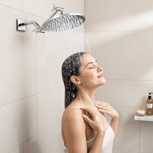 Brass 5 Inch Shower Head Extension Arm for Rain and Handheld Shower Head, Height & Angle Adjustable, Compatible with G1/2 Universal Connector | Easy to Install, Built to Last, Angle and Height Adjustable, Universal Fit