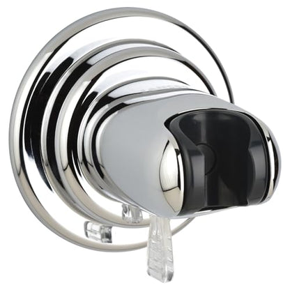 Lancer USA Suction Cup Handheld Shower Head Holder Adhesive Removable Wall Mount Bracket for Bathroom (Chrome) - color: Chrome