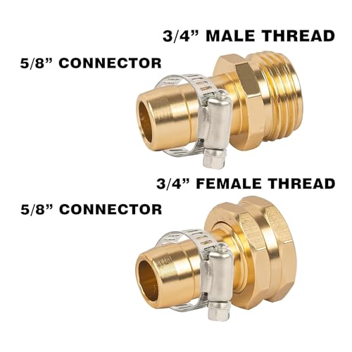 Hourleey Garden Hose Repair Connector with Clamps, Fit for 3/4" or 5/8" Garden Hose Fitting, Male and Female Hose Adapter Water Hose Repair Kit, 7 Set - size: 7-Set