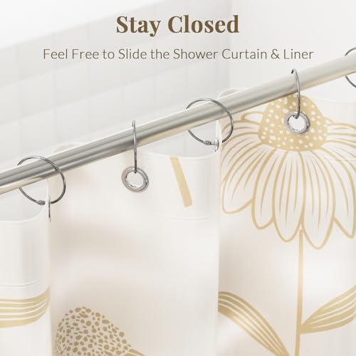 Bathway Shower Curtain Rings, Bathway Shower Curtain Hooks Anti-Drop Shower Rings for Curtain, Metal Shower Curtain Rings Rust Proof, Chrome Shower Hooks for Shower Curtain Rod, Shower Rod Hook 12Pcs - color: Chrome, style: Classic Round