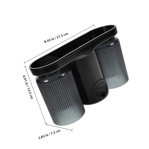 Generic Wall Mount Toothbrush Holder with Double Cup and Toothpaste Dispenser, No-Drill Bathroom Organizer with Towel Hanger, Black Plastic Toothbrush Storage Rack for Home and Travel