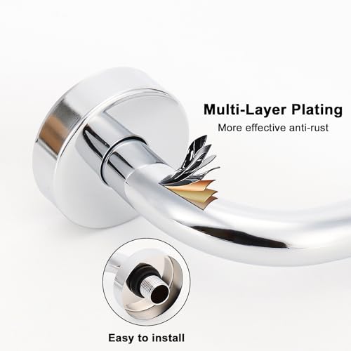 NearMoon S Shaped Shower Head Riser Arm, Shower Extender Arm with Flange, Standard 1/2" Connection- Bathroom Accessory (12 Inch, Chrome) - color: Chrome, style: 12 Inch