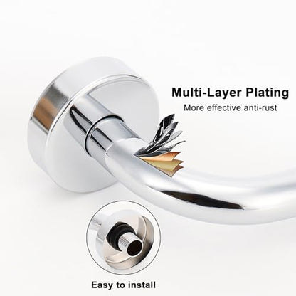 NearMoon S Shaped Shower Head Riser Arm, Shower Extender Arm with Flange, Standard 1/2" Connection- Bathroom Accessory (12 Inch, Chrome) - color: Chrome, style: 12 Inch