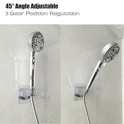 Strong Adhesive and Waterproof Shower Head Holder, Adjustable Handheld Shower Holder Wall Mount Shower Bracket by Lofekea - style: Silver and Gray - 1 Pack
