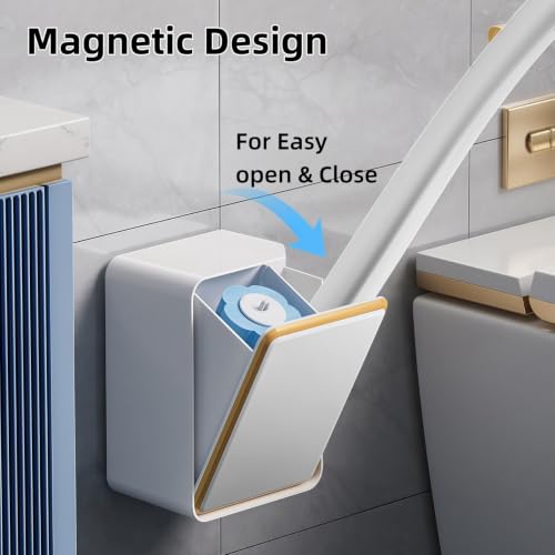 Disposable Toilet Brush and Holder,Cleaning Supplies,Deep Cleaning,Wall Mount Toilet Cleaning System,1 Toilet Wand + 18 Toilet Brush Refill (Lemon Yellow Package) - color: Lemon Yellow Package