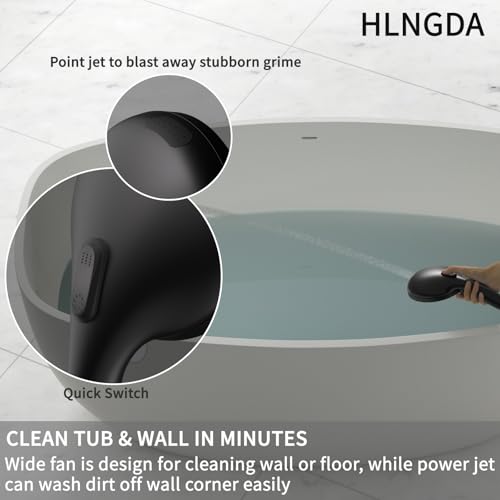 High Pressure Rain Handheld Shower Head Set,Anti-clog Nozzles with Handheld Spray Combo,Fixed Showerhead 6-Mode,59 Inch Hose Bracket Teflon Tape Rubber Washers,Matte Black(MLJ-SC001SGN-2YHS) - color: MLJ-SC001SGN-2YHS