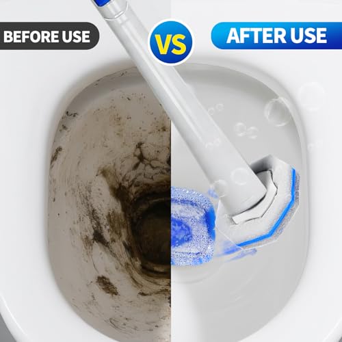 Disposable Toilet Brush,Toilet Bowl Cleaner,Wall Mounted Toilet Bowl Brush with 36 Refills for Deep Toilet Cleaning,Toilet Brush and Holder Set for Hygienic Bathroom Maintenance(White) - style: White-Toilet brush+36 refills
