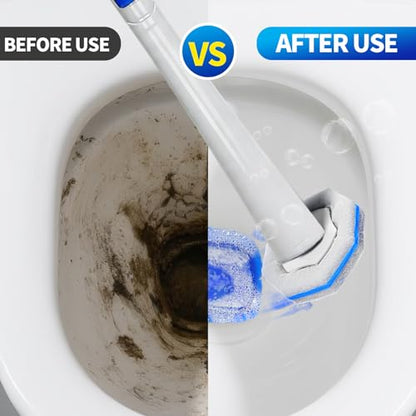 Disposable Toilet Brush,Toilet Bowl Cleaner,Wall Mounted Toilet Bowl Brush with 36 Refills for Deep Toilet Cleaning,Toilet Brush and Holder Set for Hygienic Bathroom Maintenance(White) - style: White-Toilet brush+36 refills
