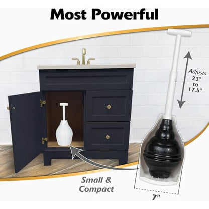 Korky Beehive Max Hideaway 15 in. L x 6 in. Dia. Toilet Plunger