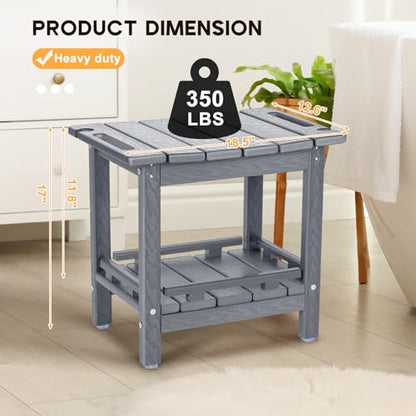 NALONE Shower Bench, HDPE Shower Stool for Shaving Legs with Handle (Grey) | Indoor and Outdoor Use, All Weather and Long Last, Perfect for Inside Shower - size: Grey