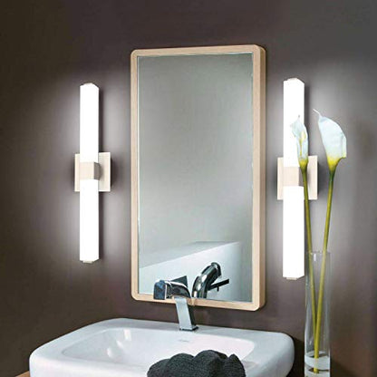 Brushed Nickel Dimmable Vanity Light: 24 Inch LED Modern Bathroom Light Fixtures Over Mirror IP44 Waterproof - color: Upgraded - Brushed Nickel - Dimmable, size: 24 inch