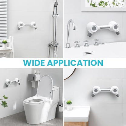 TAILI Shower Grab Bars,Shower Handles,Strong Adhesive,350lbs,2 Pack,Grey | Fits Microcrack Tile,Safety for Bathtubs,Toilet,Elderly&Seniors,Bathroom Grip Rails,No Drilling Removable Waterproof,12.8" - style: 2 Pack-Adhesive