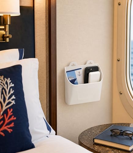 Magnetic Cruise Cabin Organizer with Drainage Cruise Essentials Must Haves for Cabin Walls, Space-Saving Storage Pocket for Toiletries, Teethbrushes & Travel Accessories