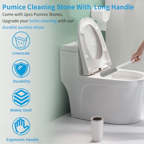 3 Packs Pumice Cleaning Stone with Extra Long Handle, Pumice Stone for Toilet Bowl Clean for Cleaning Toilets, Bathtubs, Grills, Swimming Pools, Sinks - size: 3 Pack