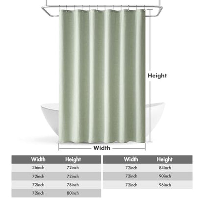 MIULEE Stall Linen Spring Shower Curtain Sage Green W72*L72 12 Metal Hooks | Small, Heavy Duty, Fabric Curtain Set, Waterproof Narrow Thick Cloth Shower Curtains, Washable, Bathroom Hotel - color: Sage Green, size: 72"W x 72"L (Pack of 1)
