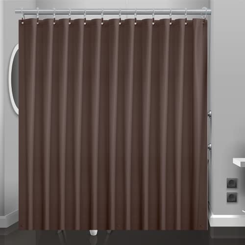 Chocolate Plastic Shower Curtain Or Liner, 72x72 Inch Lightweight Brown Plastic Bathroom Shower Showroom Inner Curtain with Rustproof Metal Grommet Holes and Weighted Magnets - color: C03-chocolate, size: 72"W x 72"L (Pack of 1)