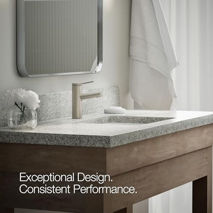 KOHLER K-35048-4N-BN Elate® Single-Handle Bathroom Sink Faucet, Single-Handle Bathroom Sink Faucets, 0.5 GPM, Vibrant Brushed Nickel - color: Vibrant Brushed Nickel, size: 0.5 GPM