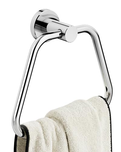 RARXTR Hand Towel Holder for Bathroom Polished Chrome Towel Ring Heavy Duty Thickened Stainless Steel Towel Hanger Wall Mount for Bath, Kitchen - size: ∅12mm Tube