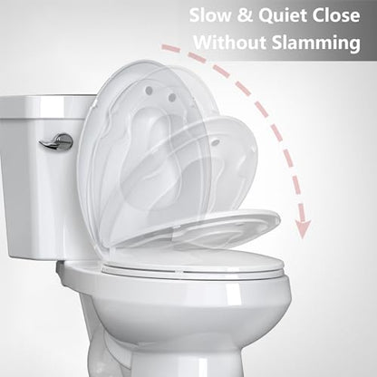 GarveeTech Elongated Toilet Seat with Built-in Toddler Seat & Slow Close - Potty Training Toilet Seat for Adult and Child, Magnetic Hinge, Safe PP Material, Easy to Clean, White - color: White-1, size: Elongated with Toddler Seat