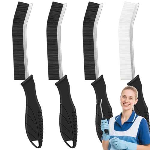 4Pcs Crevice Cleaning Brushes for Household Use, Grout Cleaner Brush, Hard Bristle Groove, Gap Cleaning Tool, Suitable for Areas Usually Difficult to Reach