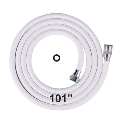 Shower Hose, 101 Inches Extra Long Shower Head Hose Extension for Bathing Toilet Cleaning Dogs Bathroom Bathing White Handheld Shower - color: White, size: 101inch