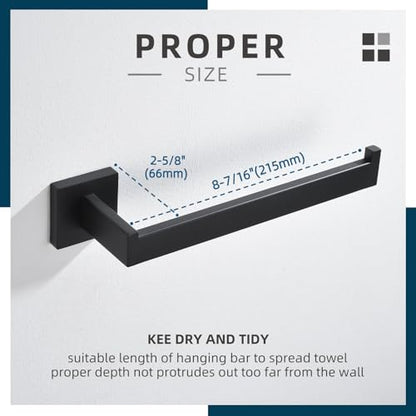 Angle Simple Bathroom Towel Holder, 10.24-in Hand Towel Rack, Matte Black | Solid Rustproof SUS304 Stainless Steel, Easy Use Open Arm Design, Ideal for Laundry Kitchen Shower Vanity Sink, Screws Mount - color: Matte Black