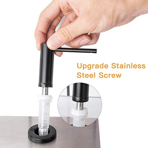 Matte Black Kitchen Sink Soap Dispenser GAPPO Countertop Pump Hand Lotion Built in Bottle Upgrade Stainless Steel Screw - color: Matte Black