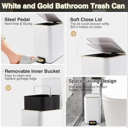 XLHOMO 11PCS Bathroom Sets with Shower Curtain and Rugs Bathroom Accessories Set White Bathroom Set,Soap Dispenser & Toilet Brush Holder Set with Stainless Steel Trash Can - size: White, style: Bath Set+Shower Curtain+Bath Rugs