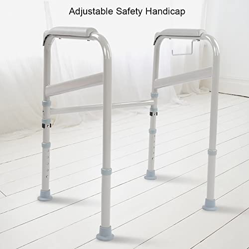 Adjustable Toilet Safety Rail – Height & Width Adjustable Grab Bar, Non Slip Armrests, Folding Bathroom Handrail for Elderly & Disabled Support