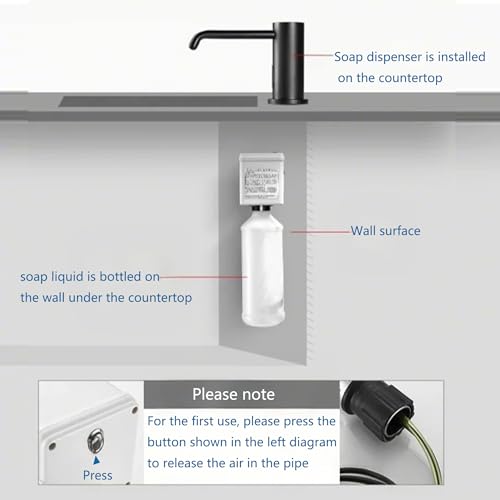 Touchless Automatic Soap Dispenser Built in Sink Electric Soap Dispenser | Sensor Soap Dispenser Complete With Bottle And Pump Suitable For Household Kitchen Indoor Bathroom Public Wash Sink Use - size: Drip-black