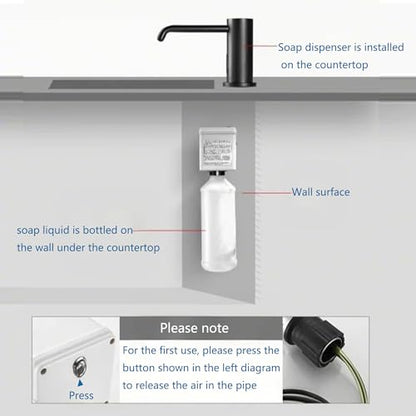 Touchless Automatic Soap Dispenser Built in Sink Electric Soap Dispenser | Sensor Soap Dispenser Complete With Bottle And Pump Suitable For Household Kitchen Indoor Bathroom Public Wash Sink Use - size: Drip-black