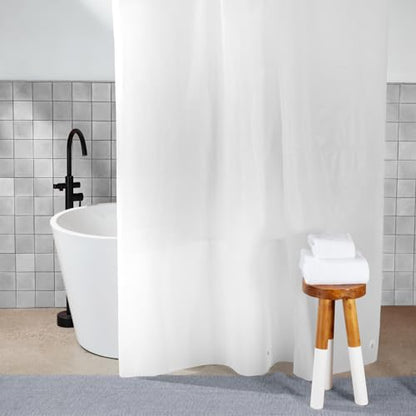 DKNY Frosty Shower Curtain Liner 70 x 72 Polyethylene with Black Grommets - color: Frosty/Black Grommets