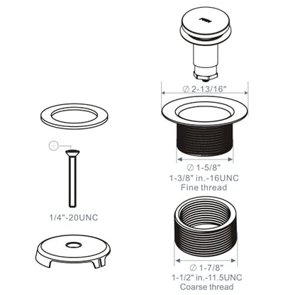 HIDROP Matte Black Tip Toe Tub Drain Trim Kit, 1-Hole Overflow Faceplate | Brass and 304 Stainless Steel Bathtub Drain,Universal Fine/Coarse Thread fit 1-3/8" or 1-1/2" Tub Drain,Tub Drain Replacement - color: Black, style: 1 Hole